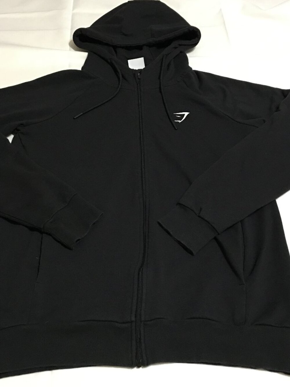 Gymshark Men's Medium Black Full Zip Hoodie Sweatshirt